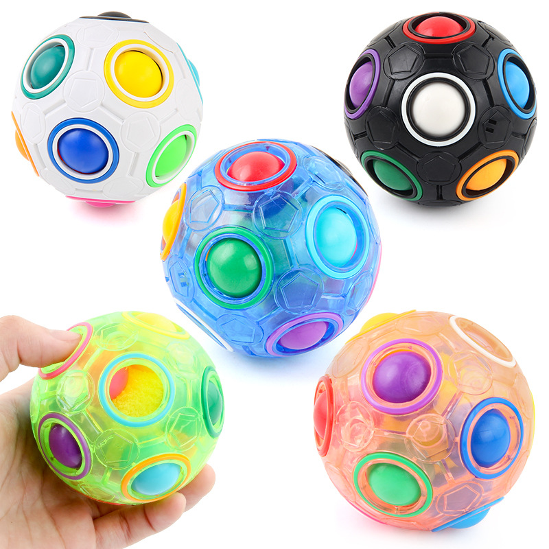 Brain Teaser Cube - Boule de Puzzle arc-en-ciel magique, Cube
