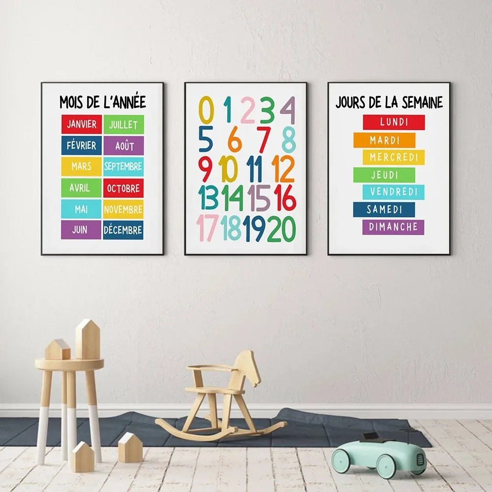 Kids Education Alphabet Numbers - 1 pièce : Affiches murales éducatives