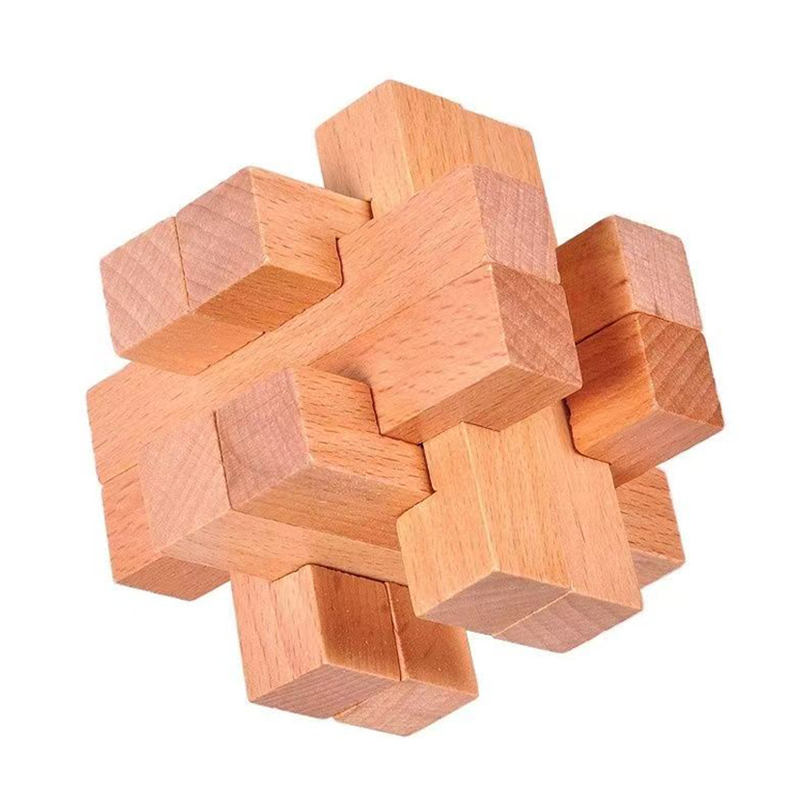 Brain Teaser Cube - Casse-tête en bois pour adultes et
