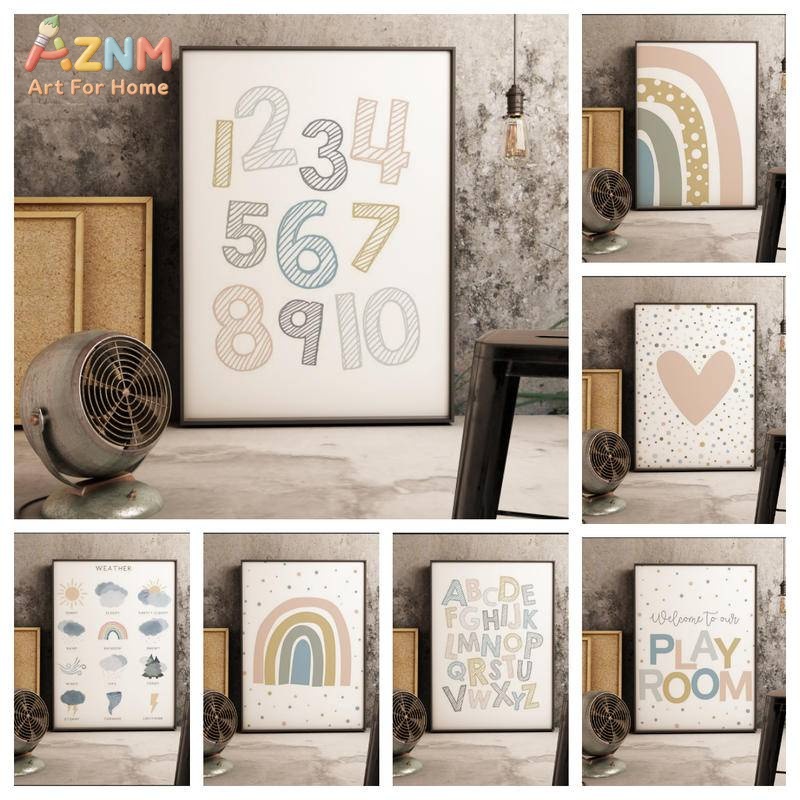 AZNM Tableau mural éducatif en - Kids Education Alphabet Numbers avis et prix