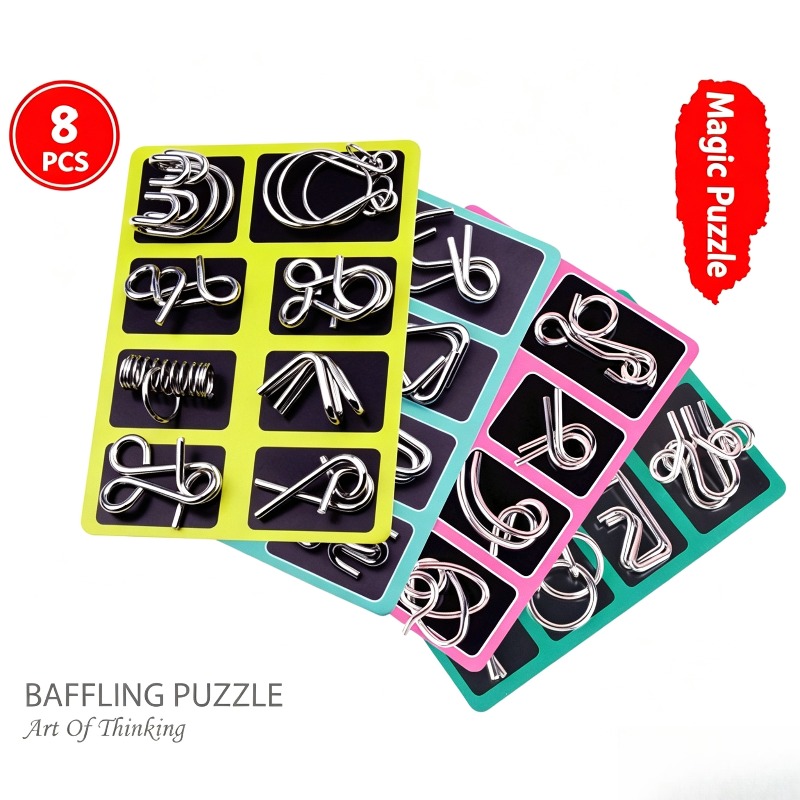 Ensemble de 8 puzzles métalliq - Brain Teaser Cube avis et prix