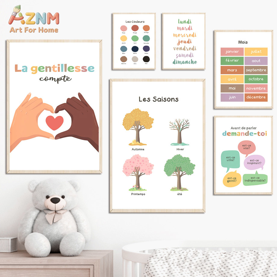 AZNM Tableau mural éducatif en - Kids Education Alphabet Numbers avis et prix